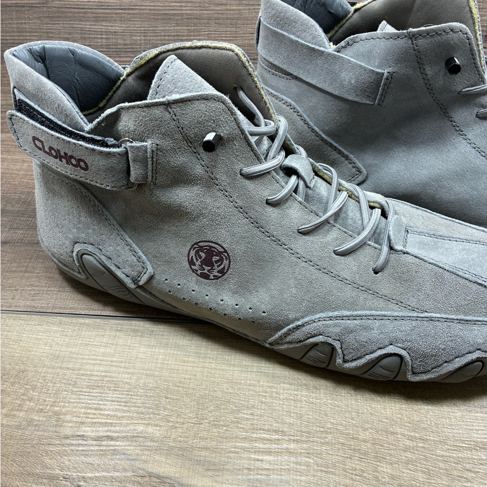 Clohoo Men's Lace-up Ankle Boots Slip-on Adjustable Gray Size 48 - Picture 2 of 10